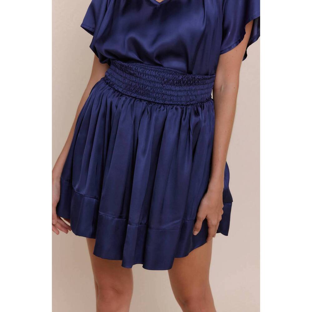 NEW SOFIA elsie satin skirt in navy